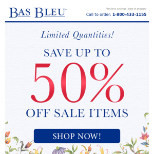 Sale: Up to 50% Off