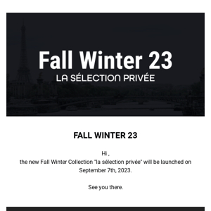 Fall Winter 23. 07 September 2023.