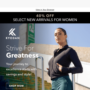 40% Off Select New Women's Activewear Styles