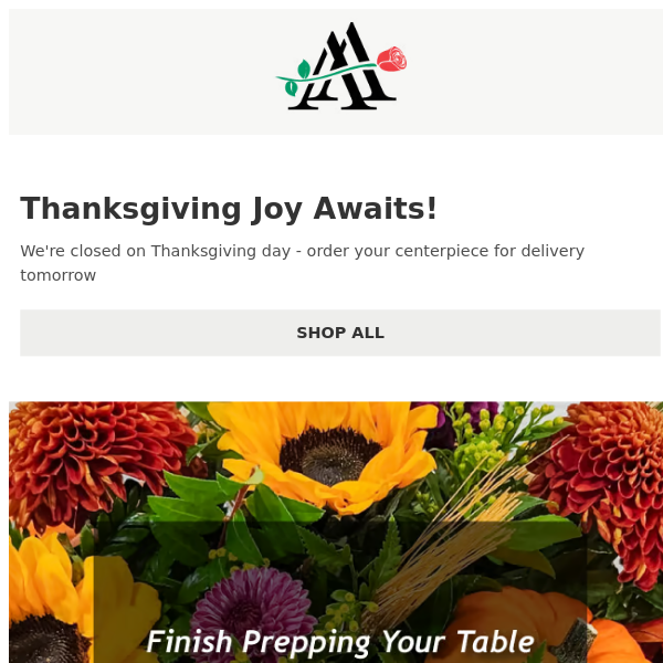 Final Call! Thanksgiving Blooms for Your Feast 🦃