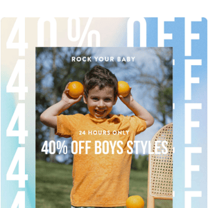 40% OFF Boys Styles FLASH SALE