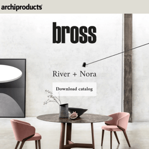 Bross, River table and Nora armchair: rounded, welcoming lines with high level of comfort