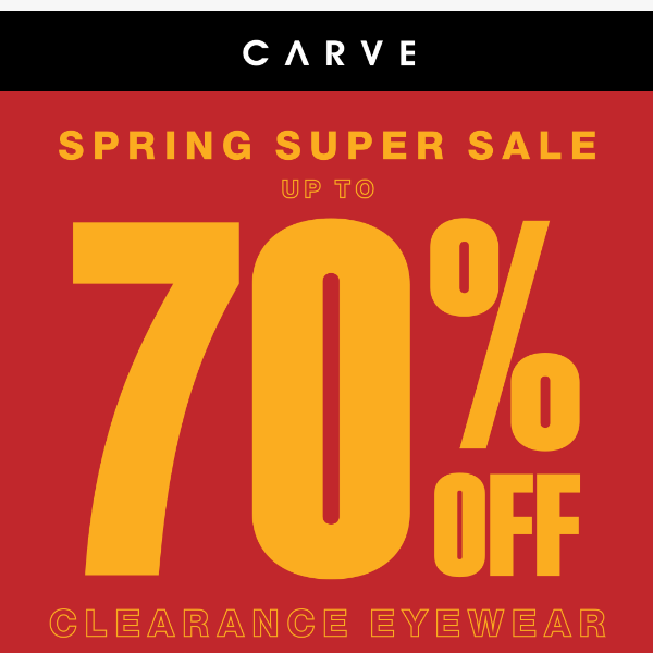 Spring Super Sale ☀️ Up To 70% OFF Selected Eyewear