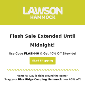 Flash Sale Extended! Get 40% Off Sitewide!