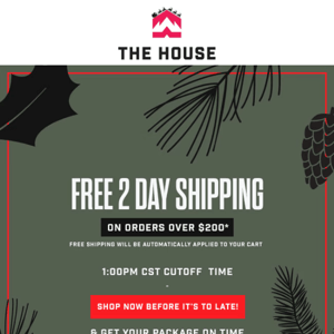 Get FREE 2 Day Shipping On Select Orders Over $200