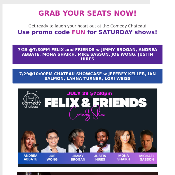Claim FREE tickets for All Star Comedy shows tonight!