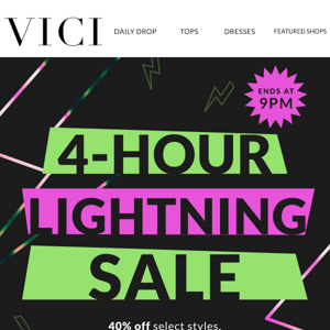40% OFF FLASH SALE – 4 hours only
