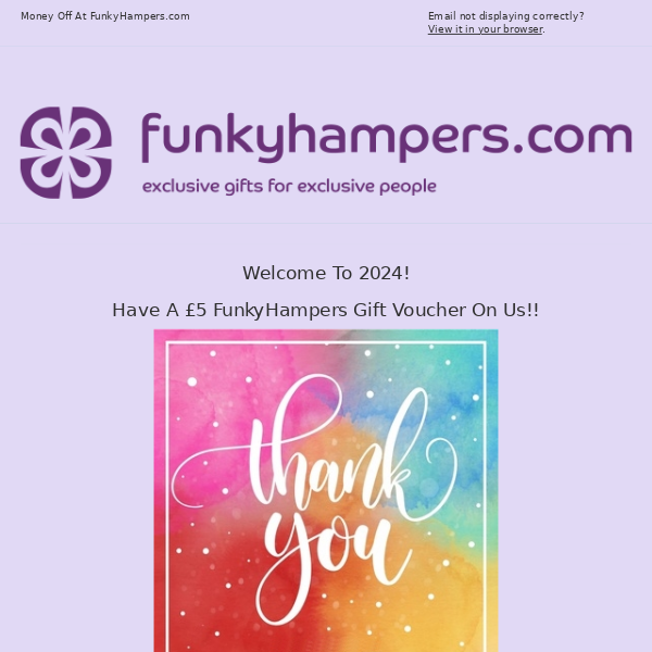 Limited Time £5 FunkyHampers VIP Gift Voucher Just For You