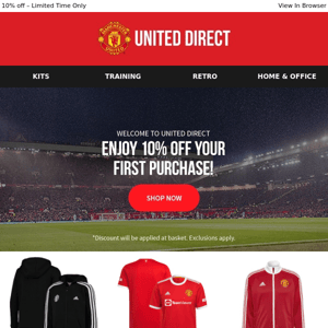 Welcome to United Direct! Get Started With 10% Off!