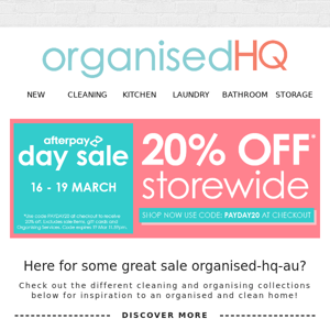 👉 Get organised for less: 20% Off!