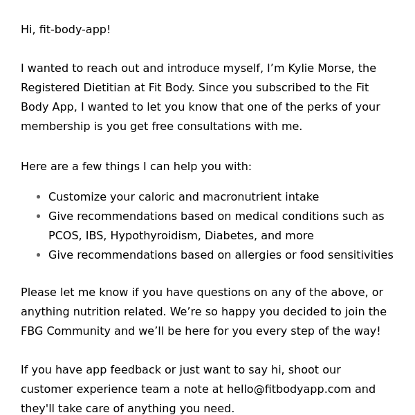 Ask me your nutrition questions! - Fit Body App