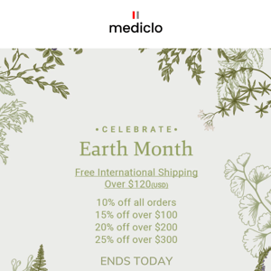 EARTH MONTH SALE ENDS TODAY!