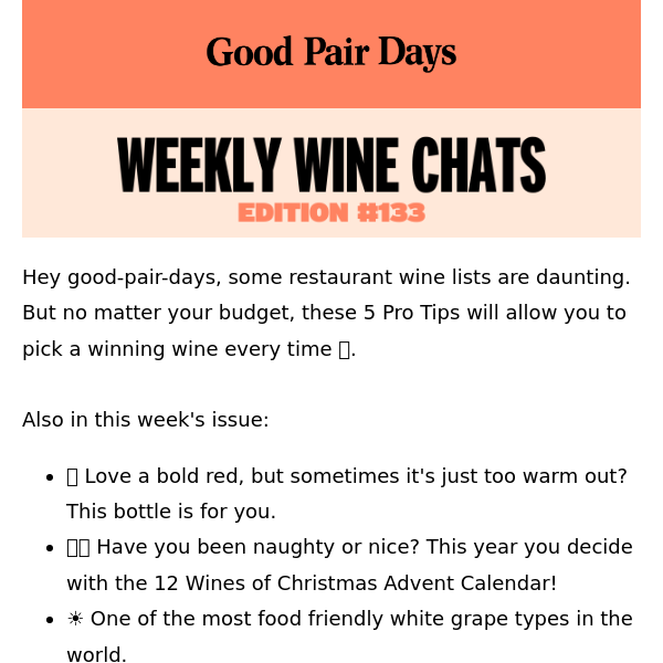 Weekly Wine Chats #133⛱