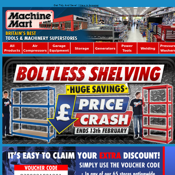 Boltless Shelving Price Crash Now On! Save £££’s and Get Tidy