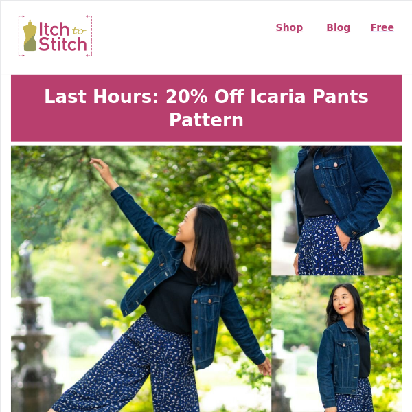 Last Hours: 20% Off New Pattern Icaria Pants