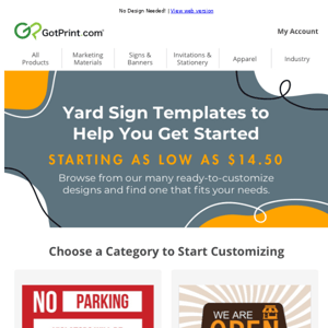 Yard Sign Design Templates, Ready to Customize