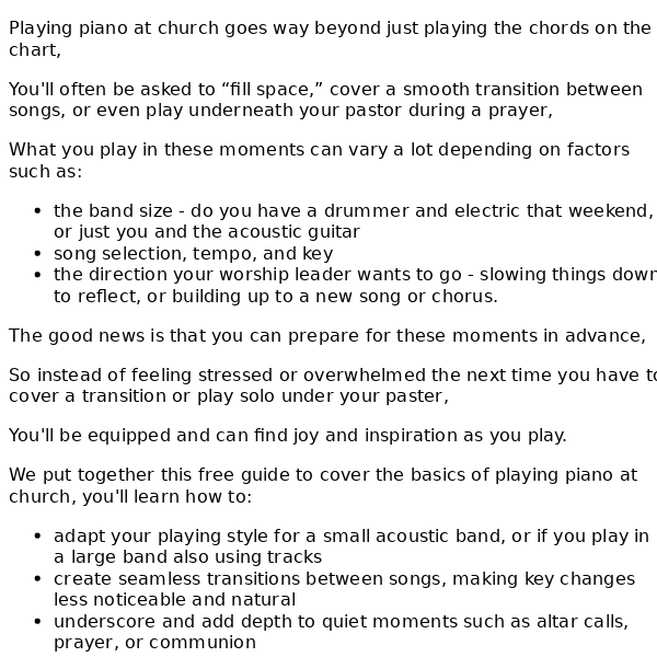 Play Piano at Church - Beginner Guide