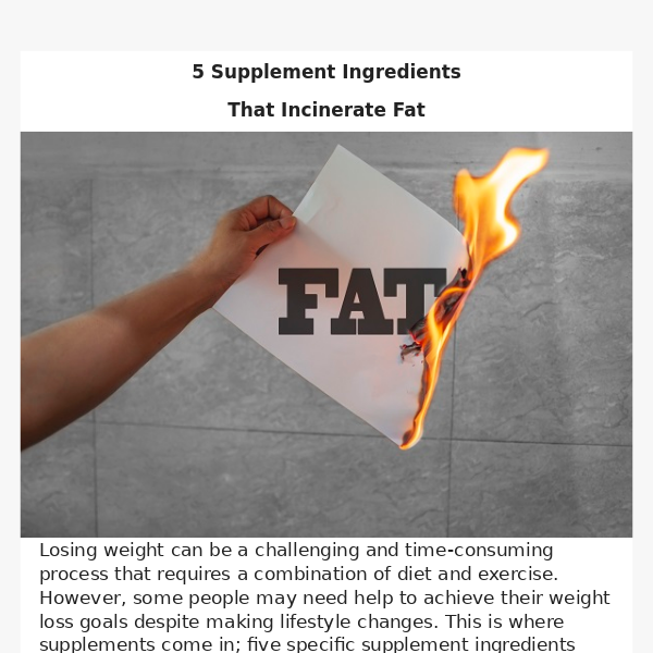🔥5 Ingredients That Incinerate Fat