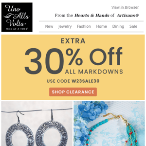 Our Gift To You – EXTRA 30% Off Clearance