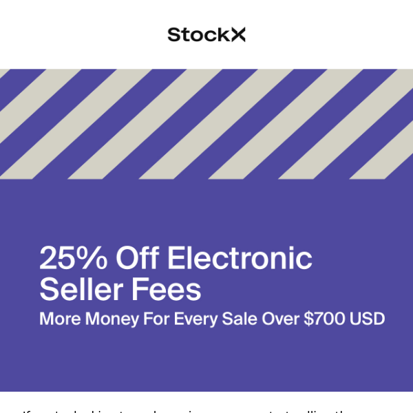 25% Off Electronics Seller Fees