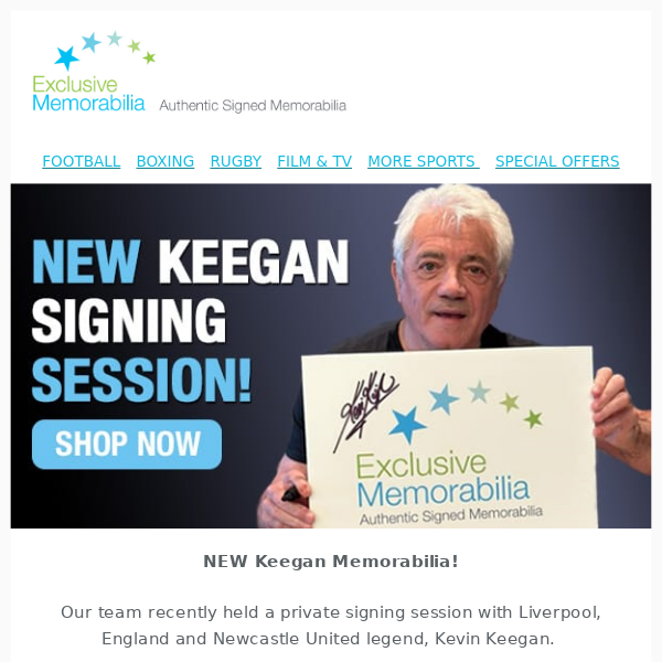 Brand new Kevin Keegan Memorabilia! ⚽