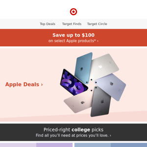 Save up to $100 on select Apple products.
