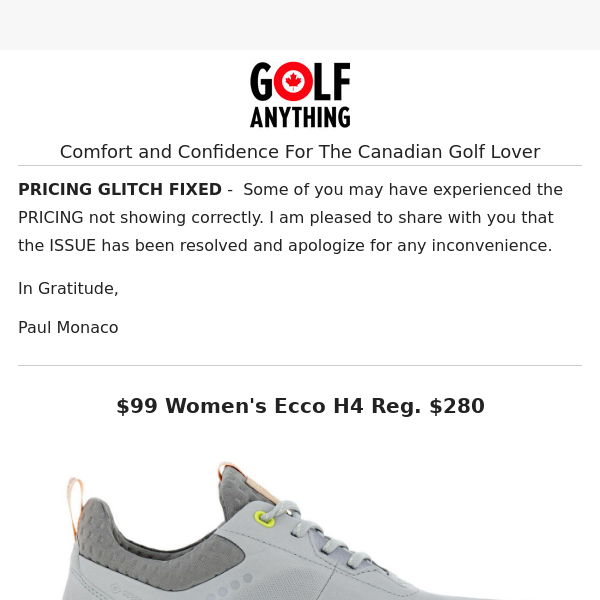 ⭐GLITCH FIXED ⭐ $99 Ecco Women's Golf Shoes Reg $280