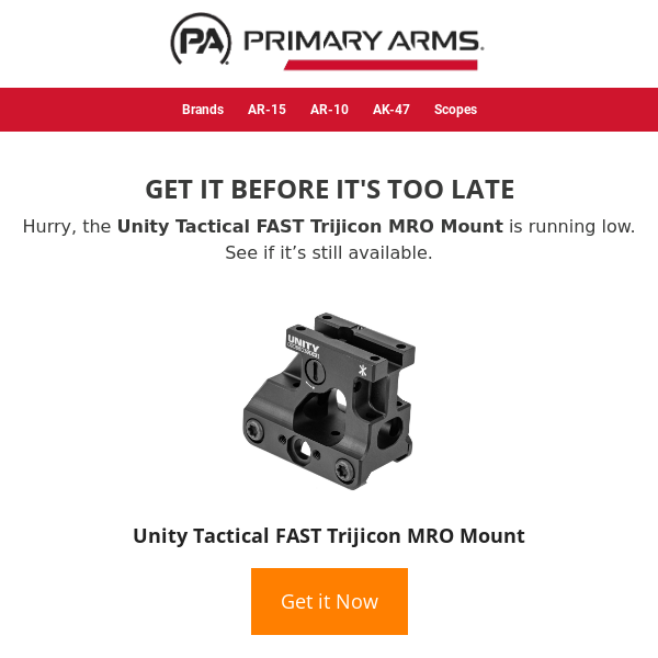 🔥 Running low on Unity Tactical FAST Trijicon MRO Mount! 🔥