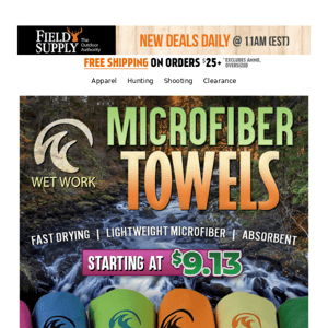 Starting $9.13 for Wet Work microfiber towels.