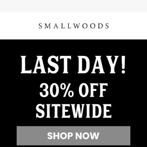CYBER MONDAY 30% OFF SITEWIDE