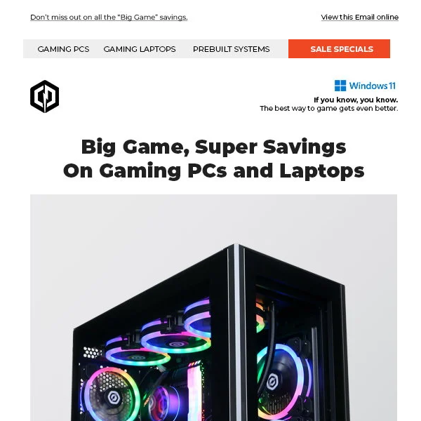 ✔ Super Savings on Gaming PCs - Free Shipping and More