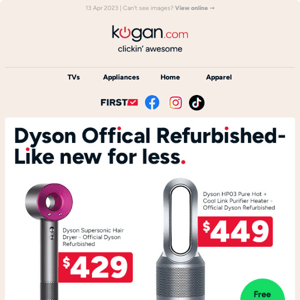 🚚 Free shipping^ on Dyson refurbished hair dryer & purifier heater!