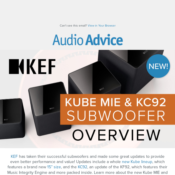 📣 New Subwoofers from KEF: Kube MIE & KC92