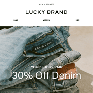 Open For 30% Off Denim