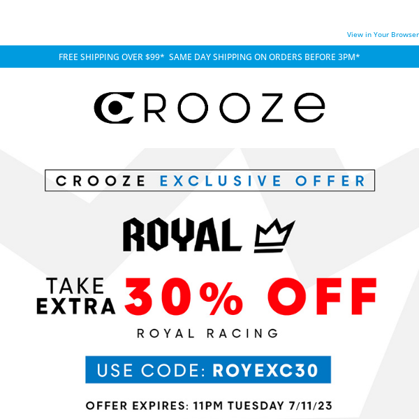 🎁 Take Extra 30% OFF Royal Racing - Exclusive offer!