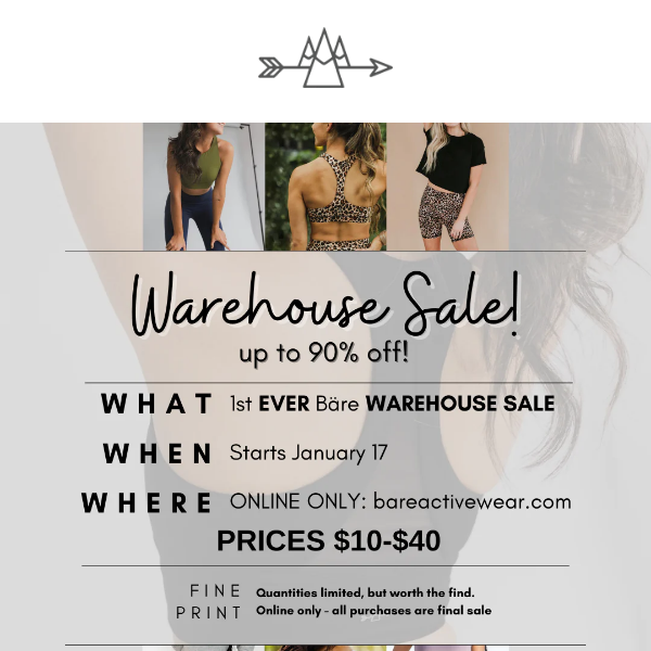 Warehouse Sale is LIVE! Just $10, $20 & $30