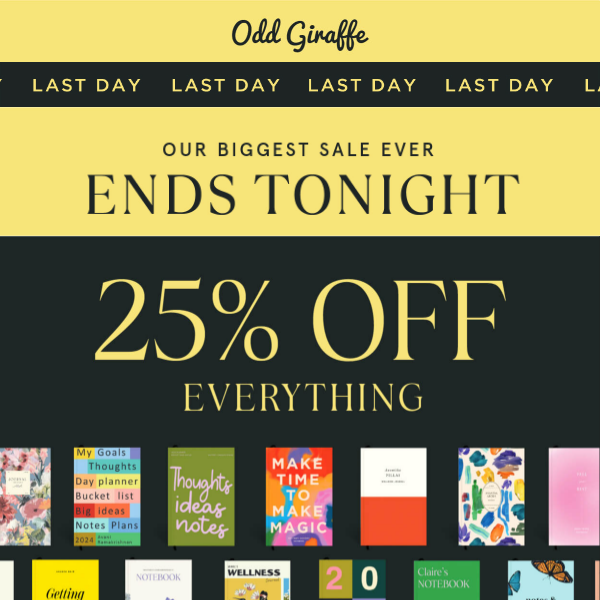 It Ends Tonight: 25% Off Everything ⏰