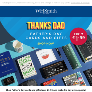 Make Father's Day special with Gifts and Cards from £1.99