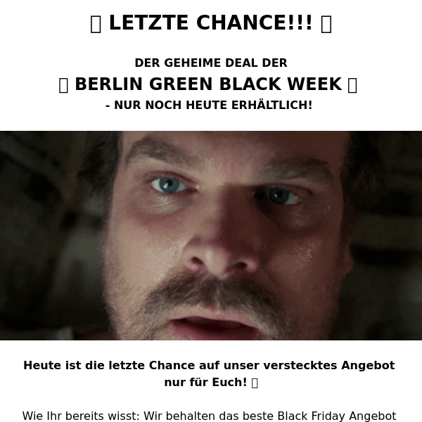 ⚠️ LETZTE CHANCE!!! 🚨 SECRET OFFER BERLIN GREEN BLACK WEEK 🚨
