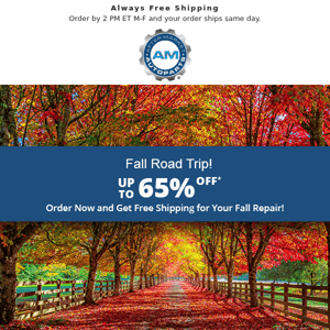 Just In! Fall Road Trip Savings for Your Vehicle