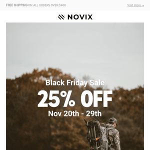 Black Friday Sale Starts Now! 25% Off