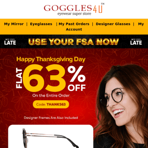 Goggles 4u Thanksgiving Eve 🦃 FLAT 63 Percent Off On EVERYTHING❗