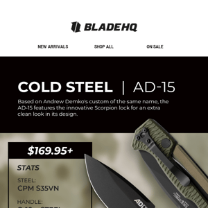Cold Steel AD-15: Based On A Custom Design!