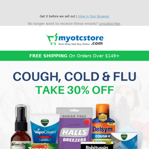 Cold and Flu Medicine 30% Off!