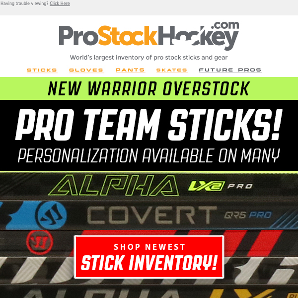 Warrior Pro Overstock Sticks – Big New Selection!