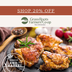 20% off! Celebrating Land to Market!