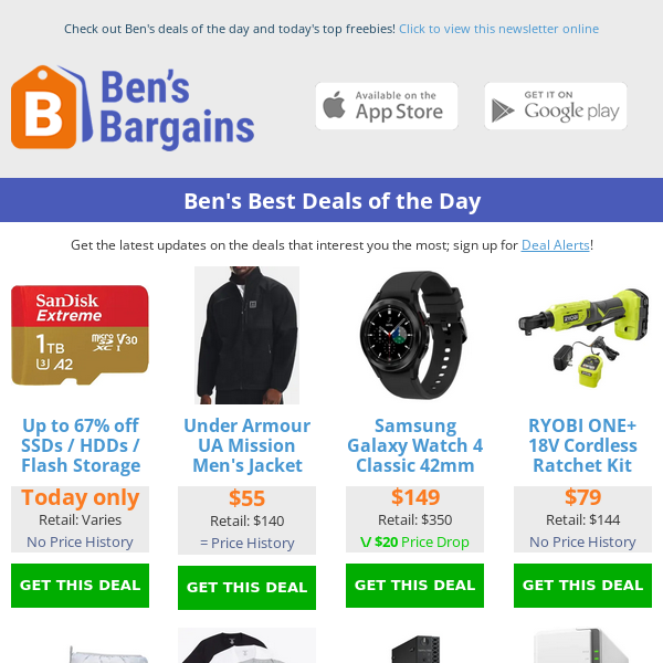 Ben's Best Deals: $149 Galaxy Watch 4 - $16 Nautica Shirts (3pk) - 1-Day SSD / Flash Storage Sale - $4.07 Meguiar's Car Wash (64oz)
