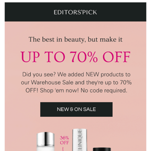 Ready for new beauty up to 70% OFF?