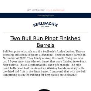 Bourbonr Pro: Bull Run 15-Year Pinot Finished Whiskey Is Back