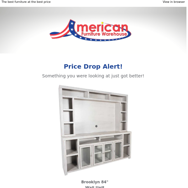 Price Drop Alert: Brooklyn 84" Wall Unit has a new, lower price.